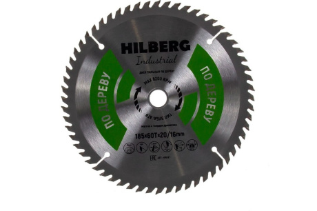 Купить Пильный диск по дереву Hilberg Industrial 185*20*60Т  HW187 фото №3