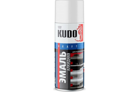 Купить KUDO Эмаль аэрозоль.для радиаторов отопл.  белая глян.  520мл  KU-5101 фото №1