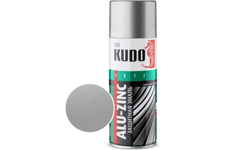 Купить KUDO Эмаль аэрозоль. защитная Алюм.-цинковая серебристая 520мл  KU-1090 фото №1