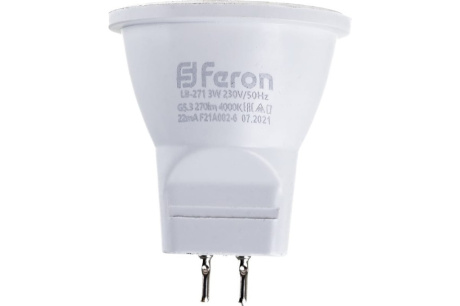 Купить Лампа светодиод. FERON LB-271 G5.3 3Вт 4000К MR11 230V 25552 фото №7