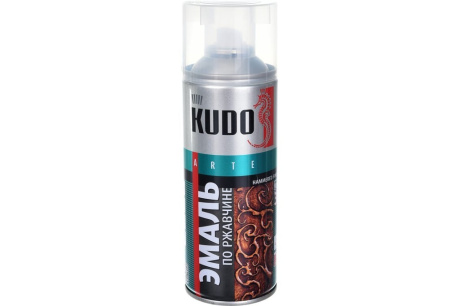 Купить KUDO Эмаль аэрозоль. молотковая по ржавчине серебристо-коричневая 520мл  KU-3008 фото №1