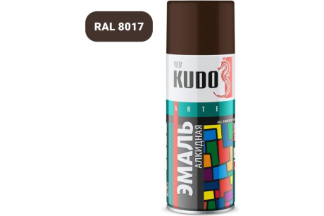 Купить KUDO Эмаль аэрозоль. универ. алкид. коричневая 520мл  KU-1012 фото №1