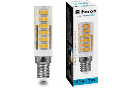 Купить Лампа  Feron   холод 220/  E14   7 W  6400K  LB433  25986 фото №1